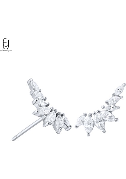 925 Ayar Gümüş Saplama Küpe Moda Halka Küpeler Beyaz Lüks Küpe Kadınlar Için Düğün Kadın Takı Premium Hediyeler (Yurt Dışından)