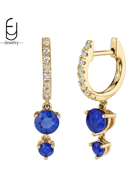 925 Ayar Gümüş Küpe Moda Halka Küpeler Koyu Mavi Kolye Altın Küpe Yüksek Kaliteli Kadın Takı Lüks Hediye (Yurt Dışından)