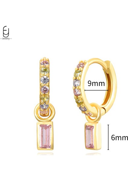 925 Ayar Gümüş Iğne Lüks Pembe Zirkon Altın Küpe Kadınlar Için Kalp Şeklinde Yıldız Kolye Küpe Parti Güzel Takı Hediyeler (Yurt Dışından)