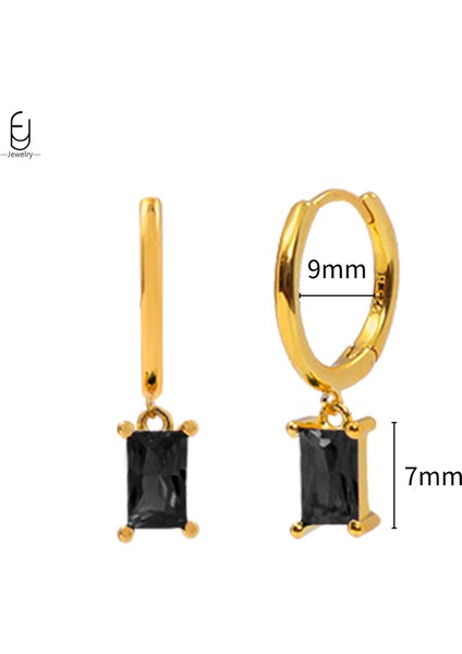 925 Ayar Gümüş Saplama Küpeler, Şık Halka Küpeler, Siyah Kolye Altın Küpeler, Yüksek Kaliteli Kadın Takı Hediyeleri (Yurt Dışından)