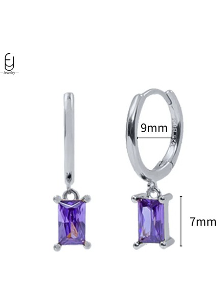 925 Ayar Gümüş Iğne Yüksek Kalite Mor Zirkon Altın Halka Küpeler Kadınlar Için Moda Kalp Şeklinde Küpe Parti Lüks Takı (Yurt Dışından)