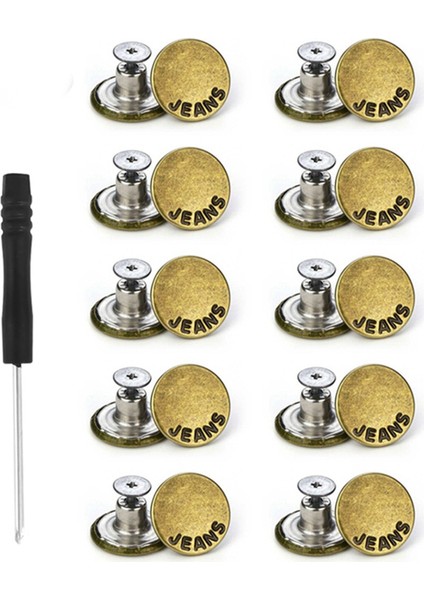 100 Paket Kot Düğmesi Yedek 17MM Çıkarılabilir Kot Aksesuarları (Yurt Dışından)