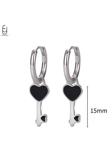 925 Ayar Gümüş Saplama Küpeler, Şık Halka Küpeler, Siyah Kolye Gümüş Küpeler, Yüksek Kaliteli Kadın Takı Hediyeleri (Yurt Dışından)