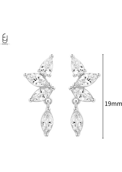 925 Ayar Gümüş Saplama Küpe Moda Halka Küpeler Beyaz Lüks Küpe Kadınlar Için Düğün Kadın Takı Premium Hediyeler (Yurt Dışından)