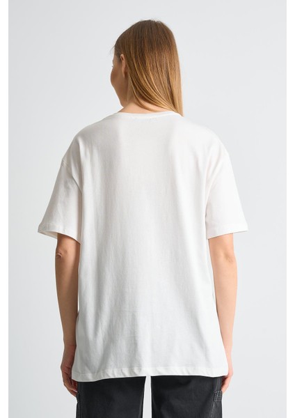 Alexandergardı Sim Işlemeli Baskılı Bisiklet Yaka Kadın T-Shirt modelleri
