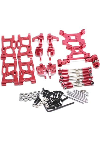 Wltoys Için Yükseltme Parçaları 1: 14 144001 Rc Araba Metal Direksiyon Salıncak Kolu Tabanı C Arka Hub Koltuk Servo Çekme Çubuğu, Kırmızı (Yurt Dışından)