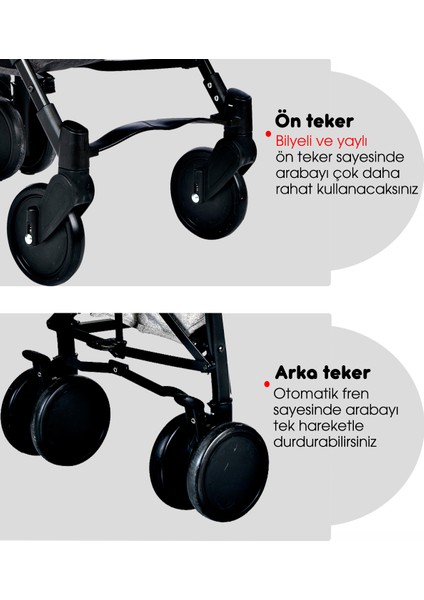 107 Ayrılıp Birleşebilen Baston Ikiz Bebek Arabası