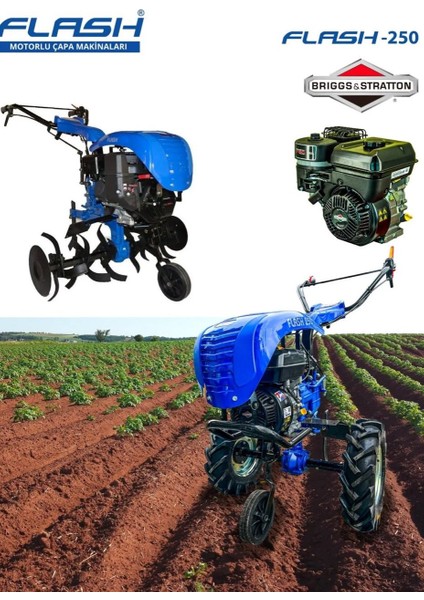 Flash 250 Briggs Stratton Amerikan Motorlu Benzinli Çapa Makinası Şanzımanlı 7 Hp 2+1 Vites fiyatları
