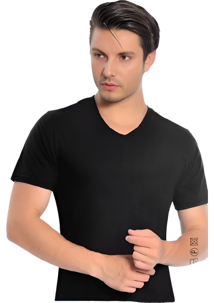 Erkek Modal V Yaka Kısa Kol 6'lı Paket