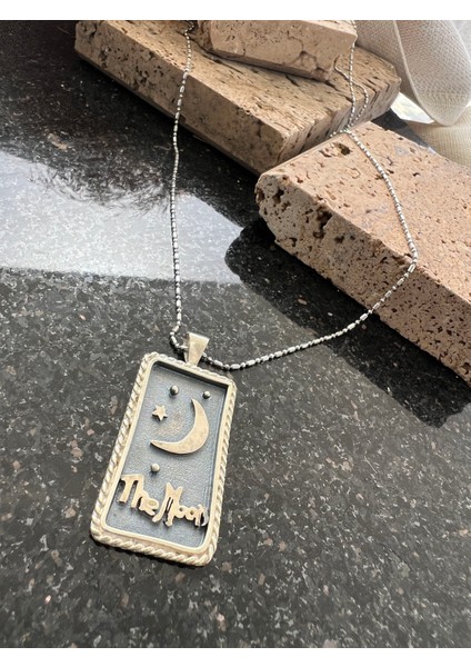 Tarot The Moon Gümüş Kolye