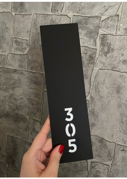 Siyah Mat Fine Seri Kapı Numarası