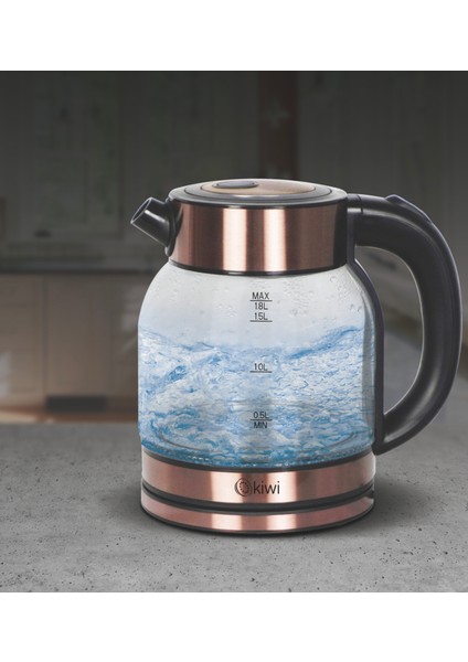 KK-3333 Çelik Tabanlı Cam Su Isıtıcı Kettle