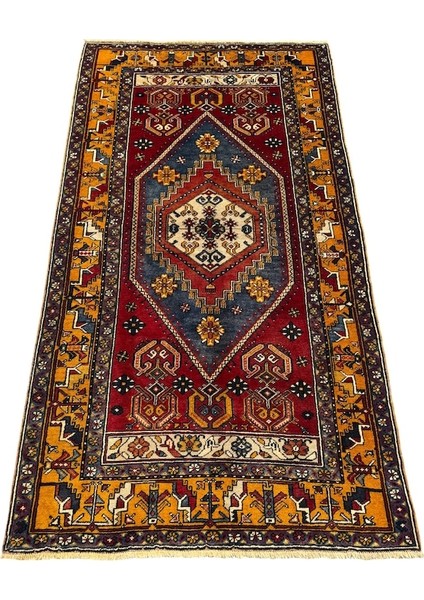 El Dokuma Sıfır Eski Yahyalı 125 x 230 Kök Boya Yün Halı