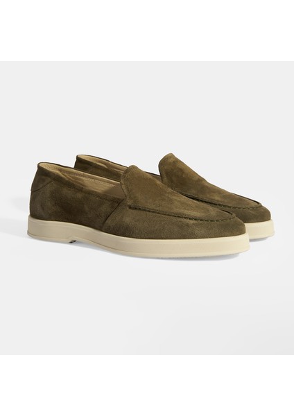 Peraleda Haki Erkek Slip-On Süet Loafer
