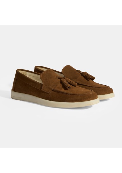Kahve Erkek Süet Püsküllü Loafer