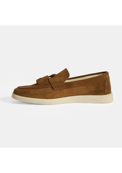 Kahve Erkek Süet Püsküllü Loafer