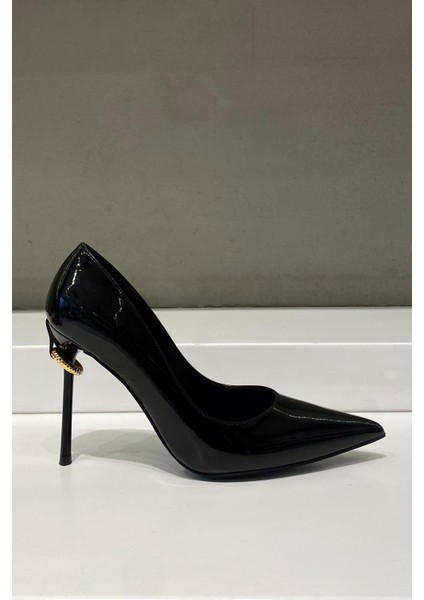 Siyah Vegan Deri Stiletto - Vıvıan