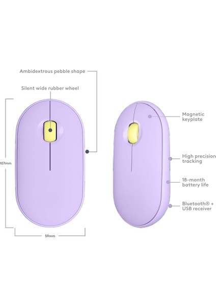 Tüm Ipad Modelleriyle Uyumlu B110 520-092716 Sessiz Optik Kablosuz Mouse Pilli