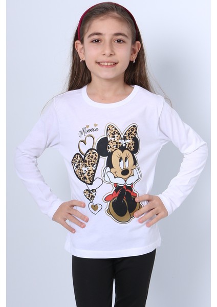 Kız Çocuk Uzun Kol Tshirt 4 Mevsim Baskılı Bisiklet Yaka D7 fiyatları