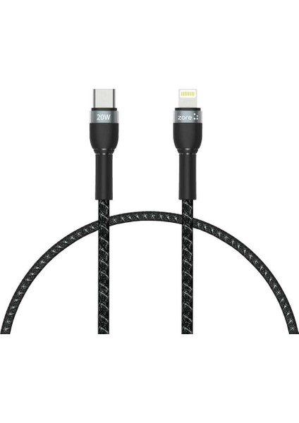 Type-C To Lightning Pd Dayanıklı File Örgü Hızlı Şarj Kablo 30CM