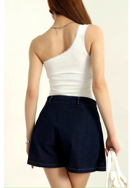 Tek Kollu Dantelli Bodysuit