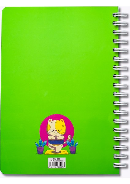 Meditation Cat Neon Yeşil Kareli Defter 17X24 indirimleri