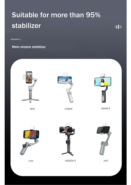 El Gimbal Dolgu Işığı Manyetik Cep Lambası Mini Taşınabilir Fotoğraf Işığı Zhiyun Feiyu Djı Sabitleyici Siyah (Yurt Dışından)