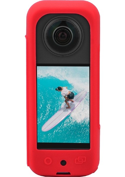 Insta 360 One X3 Kamera Için Vücut Silikon Kılıf Kapak Koruyucu Anti-Scratch Silikon Kılıf Kırmızı (Yurt Dışından)