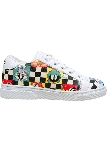 Unisex Çocuk Vegan Deri Beyaz Sneakers - Warner Bros You're-Despicable Tasarım fırsatları
