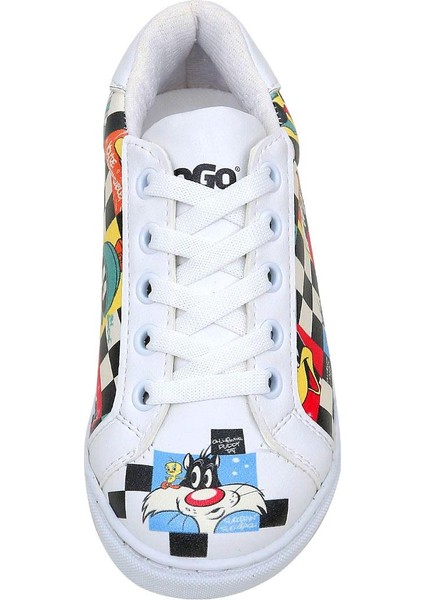 Unisex Çocuk Vegan Deri Beyaz Sneakers - Warner Bros You're-Despicable Tasarım indirimleri