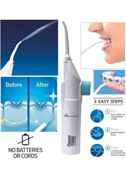 Kulak Temizleme ve Power Floss Mekanik Diş ve Ağız Temizleme Aleti Seti