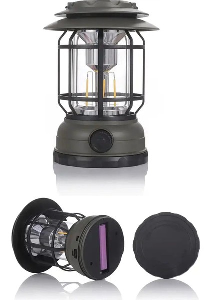 USB Şarjlı LED Kamp Lambası - Bluetooth Müzik Çalar, El Feneri ve Cep Telefonu Şarj Cihazı modelleri