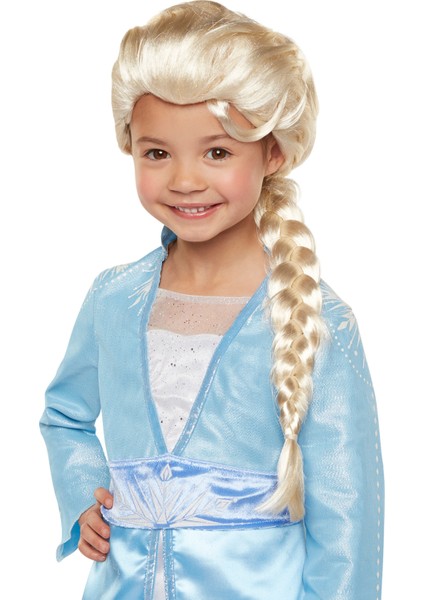 Platin Altın Dore Renk Karlar Ülkesi Elsa Frozen Peruğu Çocuk Boy (4767) - MCT2775-4746