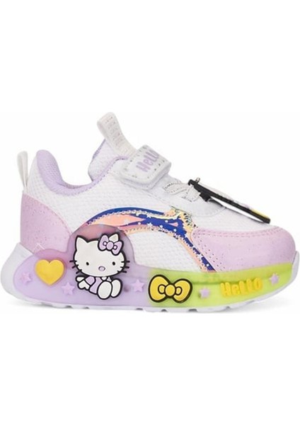Günlük Kız Çocuk Spor Ayakkabı Hello Kitty Simli Süs Detay Işıklı Taban Lastik Bağcık Sneaker 120