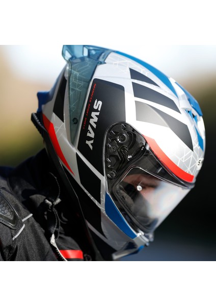 Sw 865 Evoque White Black Red Kask