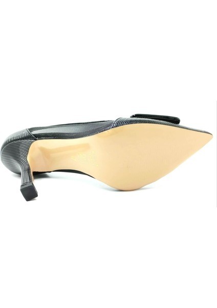 Mıcam 6525 Kadın Tokalı Tül Detaylı Stiletto Platin
