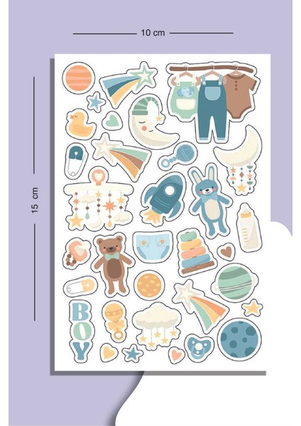 Babyshower Sticker Set-Planner Ajanda Bullet Journal Için Uygun Set