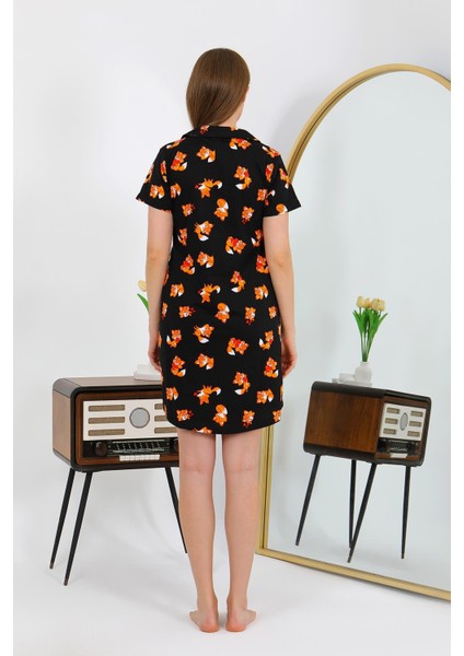 Akbeniz Kadın Pamuk Penye Kısa Kol Düğmeli Siyah Tunik Gecelik 13111HBCV00008E1BQY indirimleri