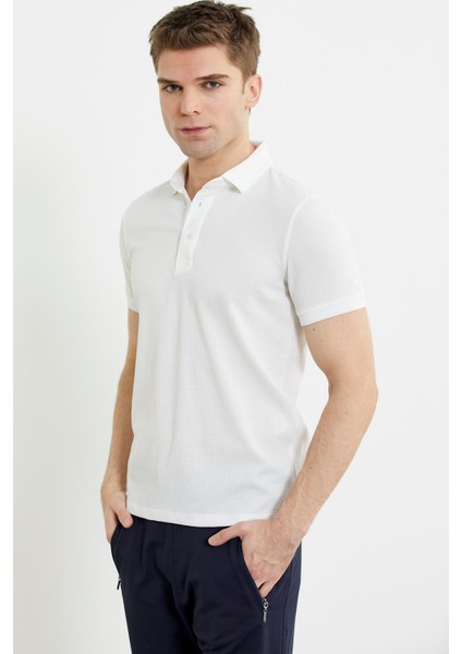 Renk Kombinli Polo Yaka Tişört - Beyaz fiyatları
