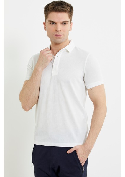 Renk Kombinli Polo Yaka Tişört - Beyaz modelleri