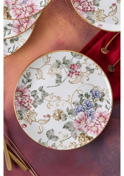 HCA-06409/4 Rosa 6'lı Servis Tabağı - 26 cm