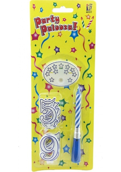 Doğum Günü Müzikli Pasta Mumu 0 Dan 9 A Kadar Rakamlı Mavi