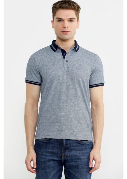 Renk Kombinli Polo Yaka Tişört - Lacivert fiyatları