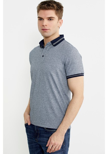 Renk Kombinli Polo Yaka Tişört - Lacivert modelleri