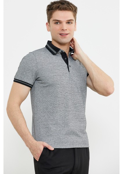 Renk Kombinli Polo Yaka Tişört - Gri fiyatları