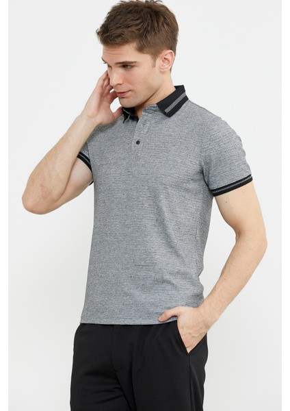 Renk Kombinli Polo Yaka Tişört - Gri modelleri