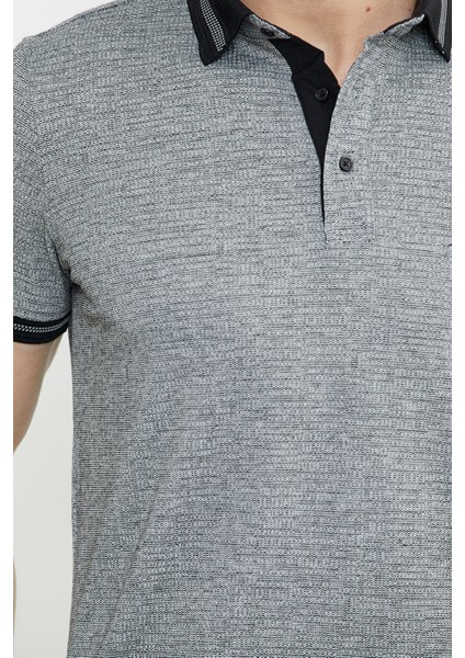 Renk Kombinli Polo Yaka Tişört - Gri indirimleri