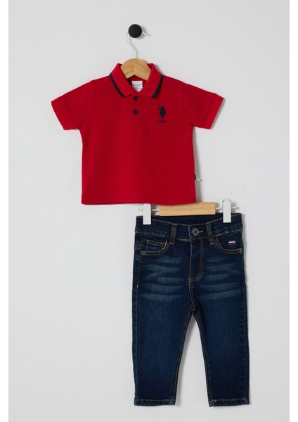 U.s Polo Assn Erkek Bebek 2li Pike T-Shırt Takım Kırmızı