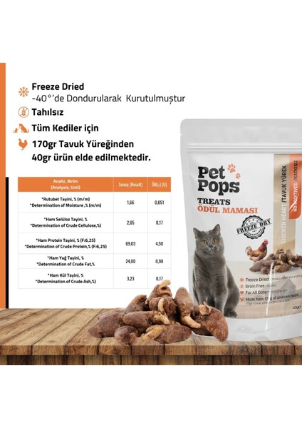Kediler İçin Takviye ve Ödül Maması - Tavuk Yürek / Doğal / Freeze Dry fiyatları