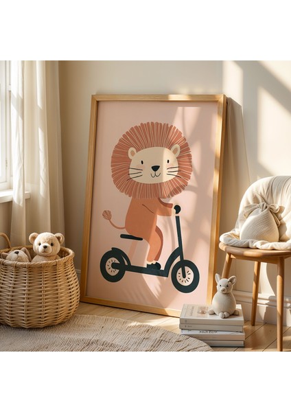 Ragbi Oynayan Aslan Çocuk Odası ve Bebek Odası Ahşap Çerçeveli Duvar Tablosu fiyatları